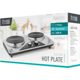 Teesa TSA0203 Elektrische Kookplaat (2 pits, 2500W, RVS)