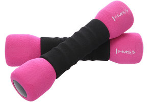 HMS CM06 Zachte Dumbbellset 2x 1 kg - Roze