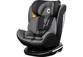 Lionelo Bastiaan Autostoel (Zwart-grijs, Isofix, 360°, 0-36 kg)
