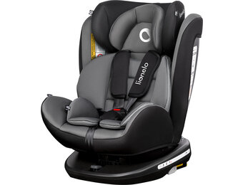 Lionelo Bastiaan Autostoel (Zwart-grijs, Isofix, 360°, 0-36 kg)