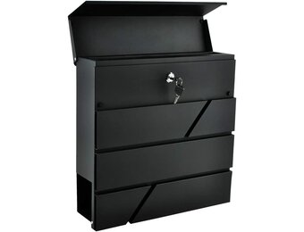 Malatec 6238 Wandbrievenbus met Krantenrol - Antraciet