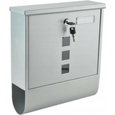 Malatec 1187 Wandbrievenbus met Krantenrol (Zilver, 2 sleutels)