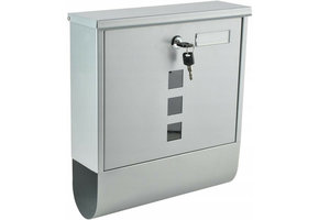 Malatec 1187 Wandbrievenbus met Krantenrol - Zilver