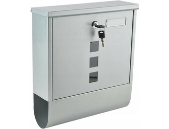 Malatec 1187 Wandbrievenbus met Krantenrol - Zilver