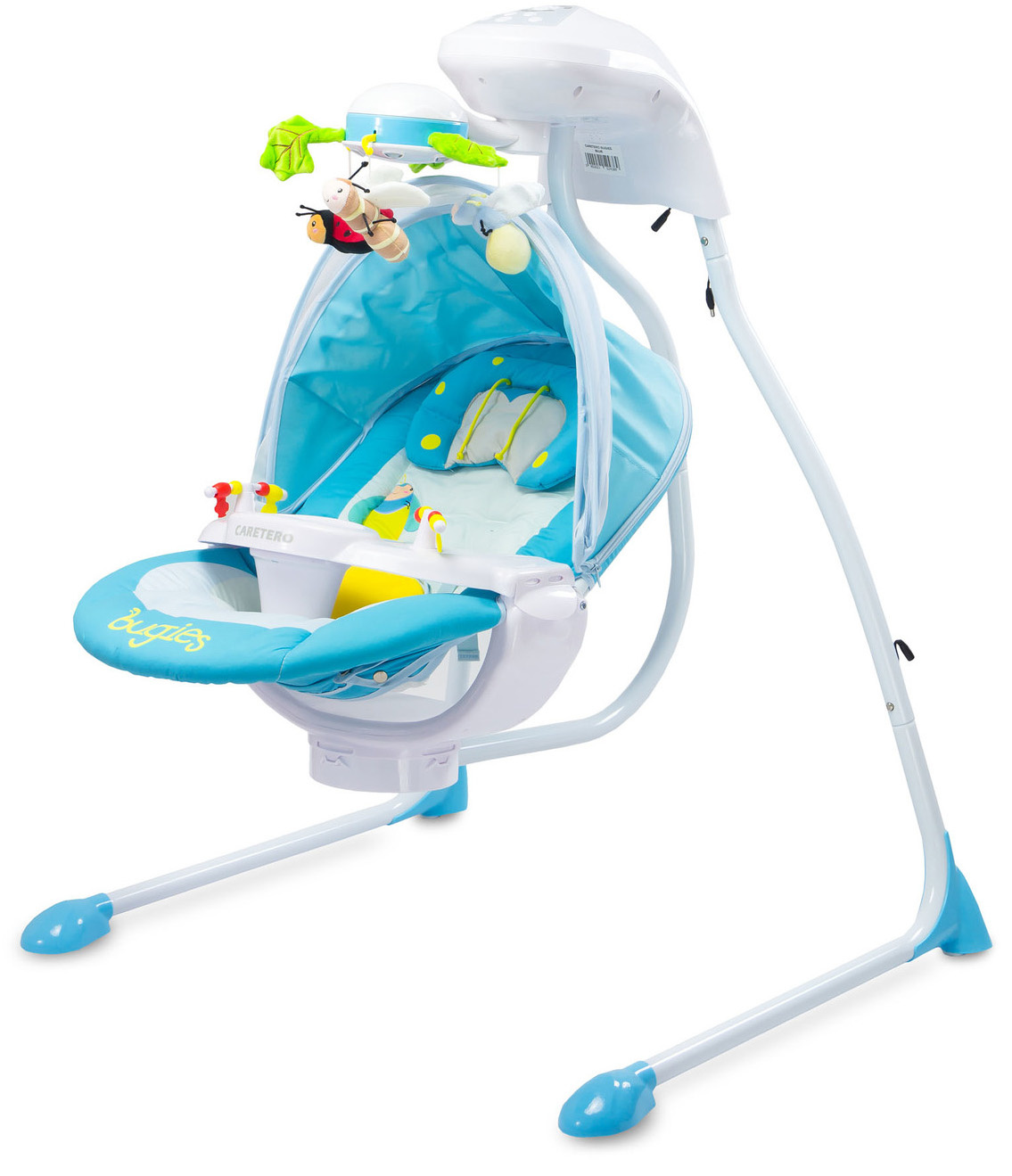 Caretero Bugies Babyschommel Elektrische (Blauw, Timer, Draaibare zitting, Verlichting)