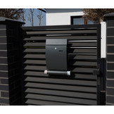 Malatec 12329 Wandbrievenbus met Krantenrol - Antraciet