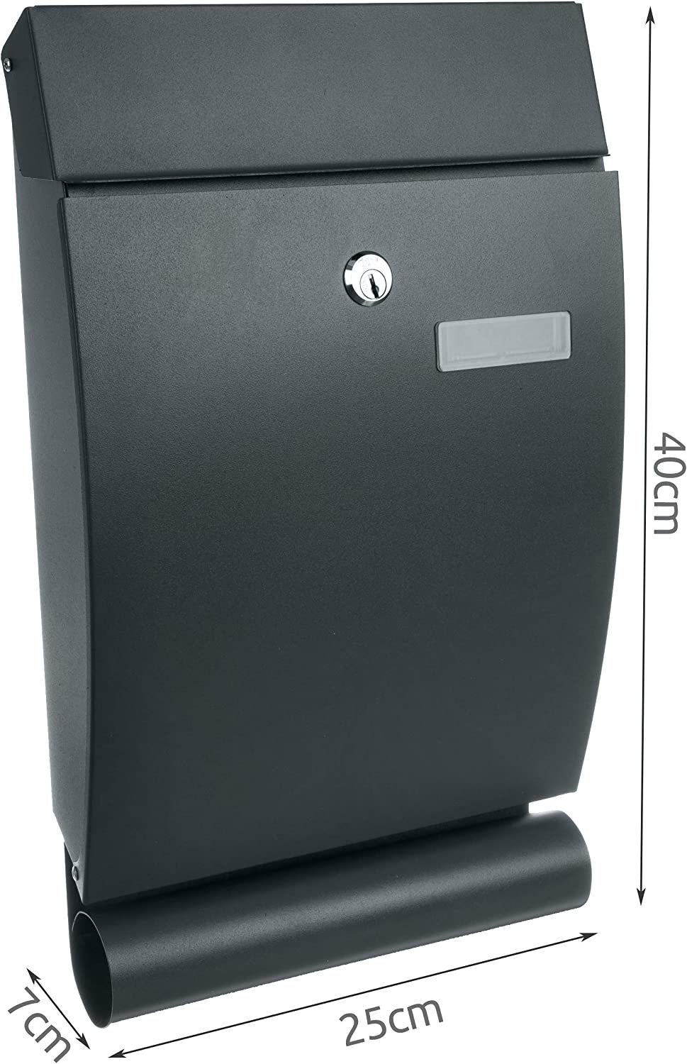Malatec 12329 Wandbrievenbus met Krantenrol - Antraciet
