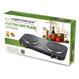 Esperanza Cotopaxi Elektrische Kookplaat (Zwart, 2000W, 2-pits)