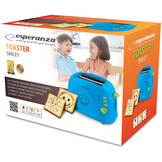 Esperanza EKT003B Broodrooster Smiley (7 standen, Ontdooifunctie, Blauw)