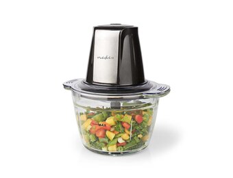 Nedis KAMC300CGY Hakmolen met 1L Glazen Kom