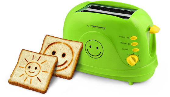 Esperanza EKT003 Broodrooster Smiley (7 standen, Ontdooifunctie, Groen)