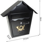 Malatec 12328 Wandbrievenbus (Zwart, 2 sleutels)