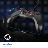 Nedis GGPD110BK Draadloze Gaming Controller (Geschikt voor PC, USB gevoed)