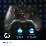 Nedis GGPD110BK Draadloze Gaming Controller (Geschikt voor PC, USB gevoed)