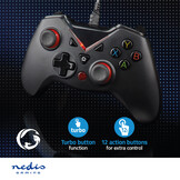 Nedis GGPD110BK Draadloze Gaming Controller (Geschikt voor PC, USB gevoed)