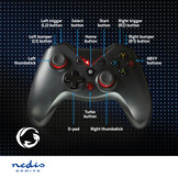 Nedis GGPD110BK Draadloze Gaming Controller (Geschikt voor PC, USB gevoed)