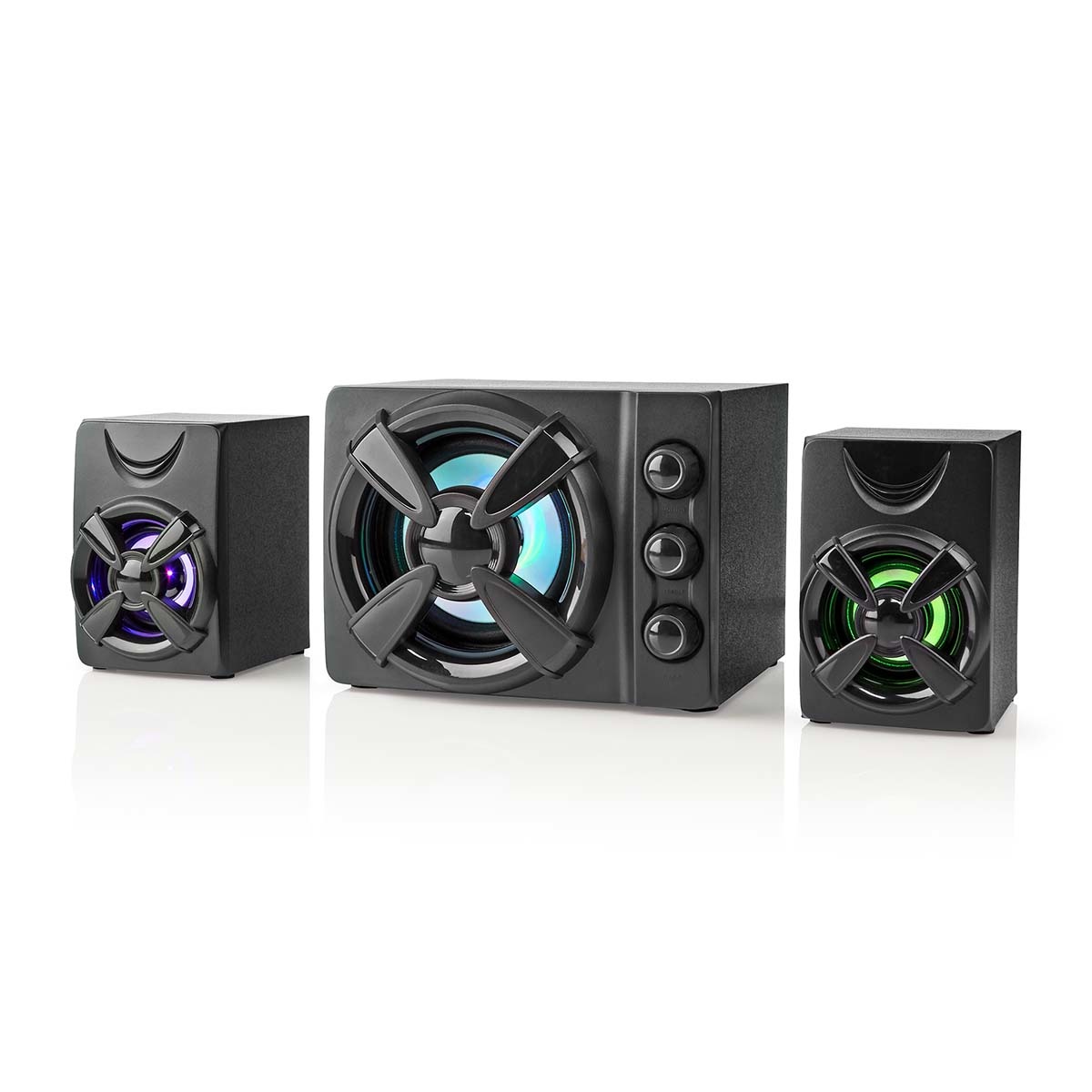 Nedis GSPR31021BK Subwoofer Gaming Speakerset (Geschikt voor PC, USB gevoed, 33W)