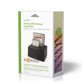 Nedis HDDUDB3210BK Docking Station voor 2x HDD/SSD (USB 3.2 Gen1, SATA III, Kloonfunctie)