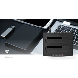Nedis HDDUDB3210BK Docking Station voor 2x HDD/SSD (USB 3.2 Gen1, SATA III, Kloonfunctie)