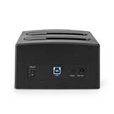 Nedis HDDUDB3210BK Docking Station voor 2x HDD/SSD (USB 3.2 Gen1, SATA III, Kloonfunctie)