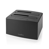 Nedis HDDUDB3210BK Docking Station voor 2x HDD/SSD (USB 3.2 Gen1, SATA III, Kloonfunctie)