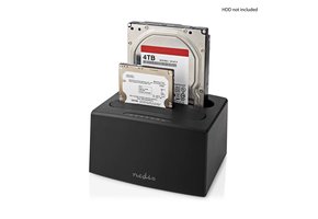 Nedis HDDUDB3210BK Docking Station voor 2x HDD/SSD