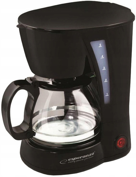 Esperanza Robusta Koffiezetapparaat (6-Kops, Anti-druppelfunctie, Herbruikbaar filter, Automatische uitschakeling)