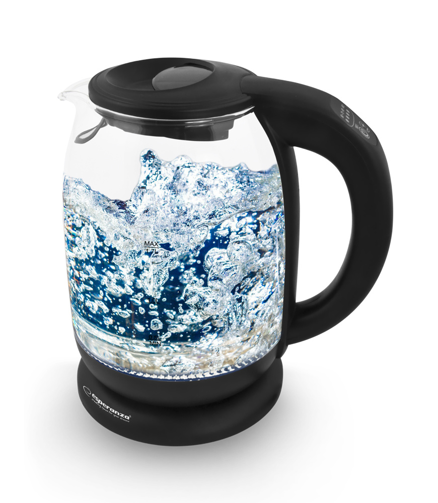 Esperanza Loire Elektrische Waterkoker (1,7 Liter, 2200W, Zwart)