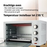 BROCK Electronics Oven TO 3001 WH (30 liter, Hetelucht, Grill, Wit)