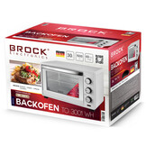 BROCK Electronics Oven TO 3001 WH (30 liter, Hetelucht, Grill, Wit)