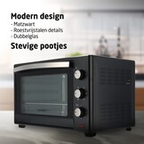 BROCK Electronics Oven TO 4801 BK (48 liter, Hetelucht, Grill, Zwart)