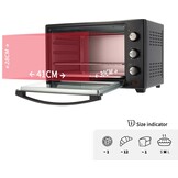 BROCK Electronics Oven TO 4801 BK (48 liter, Hetelucht, Grill, Zwart)