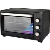 BROCK Electronics Oven TO 3001 BK (30 liter, Hetelucht, Grill, Zwart)