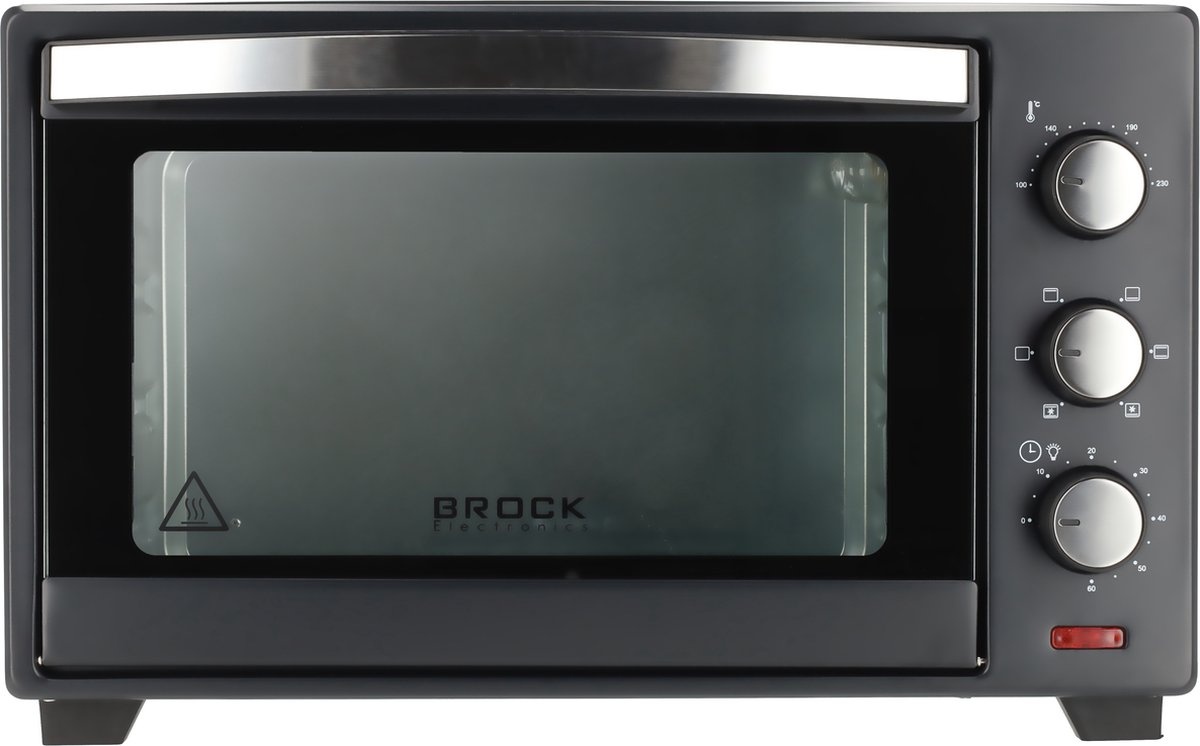 BROCK Electronics Oven TO 3001 BK (30 liter, Hetelucht, Grill, Zwart)