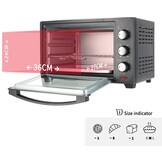 BROCK Electronics Oven TO 3001 BK (30 liter, Hetelucht, Grill, Zwart)
