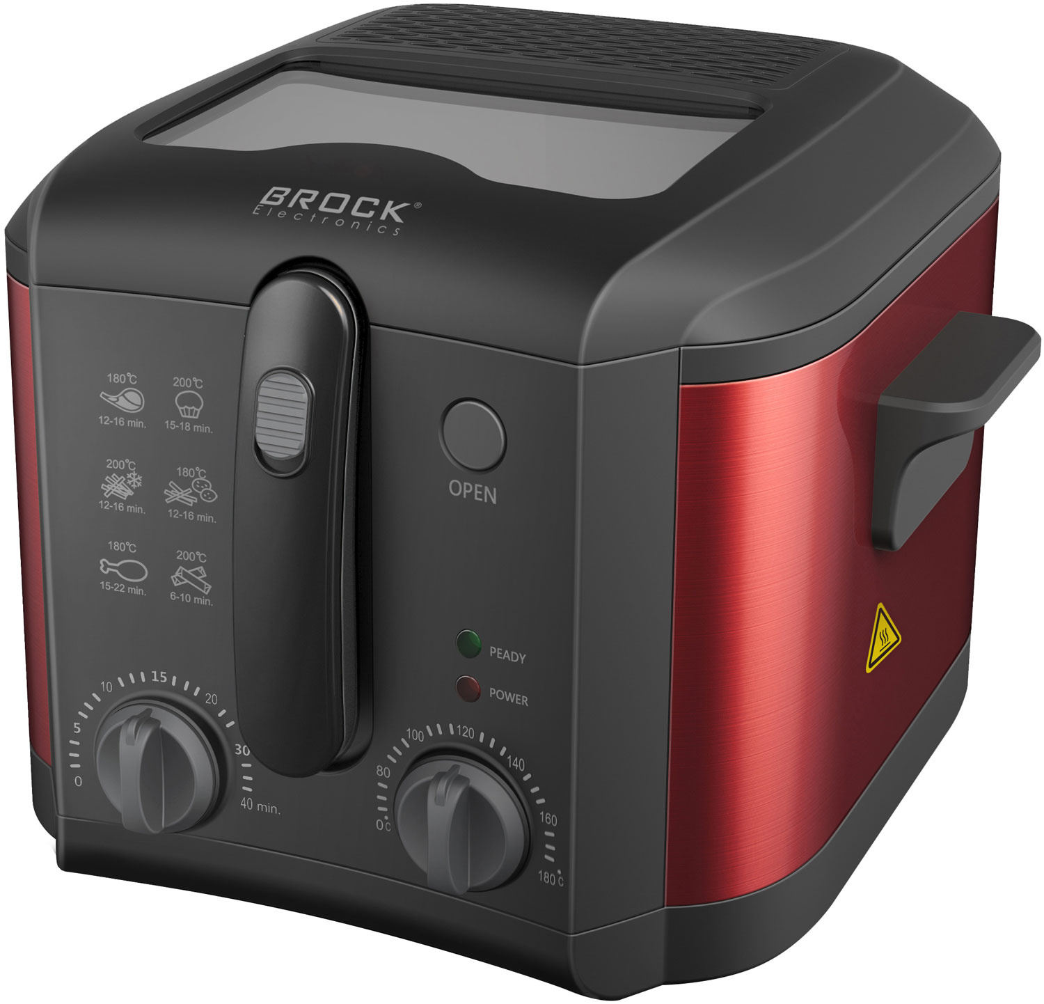 BROCK Electronics Frituurpan DF 2501 RD (1600W, 2,5 liter)