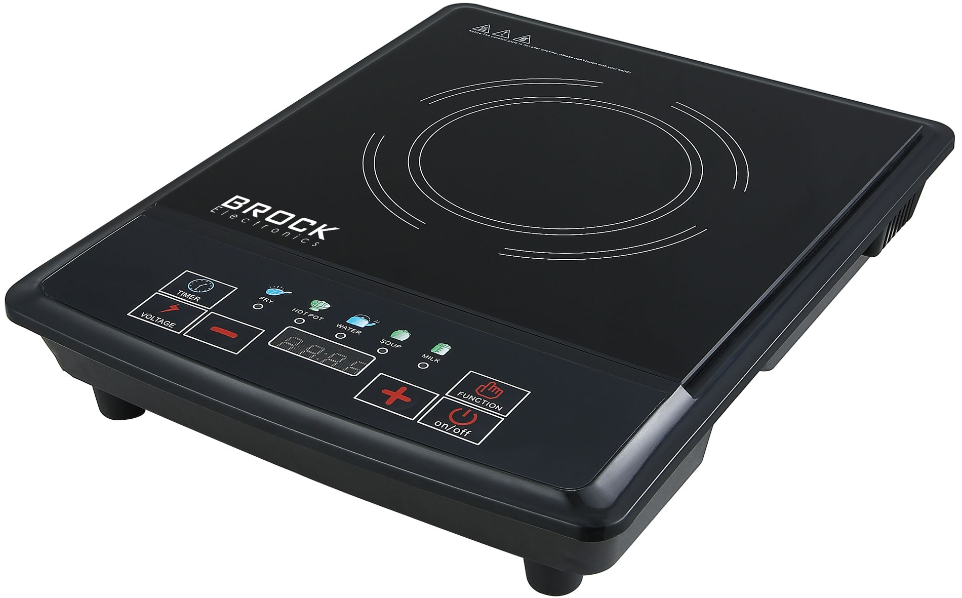 BROCK Electronics Inductiekookplaat HP 2012 (2000W, 1 pits, Ø 25 cm)