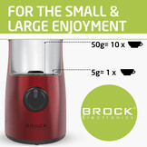 BROCK Electronics Elektrische Koffiemolen CG 2050 RD - Rood