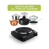 BROCK Electronics Elektrische Kookplaat EP 1500 BK (1500W, Ø 18,5 cm)