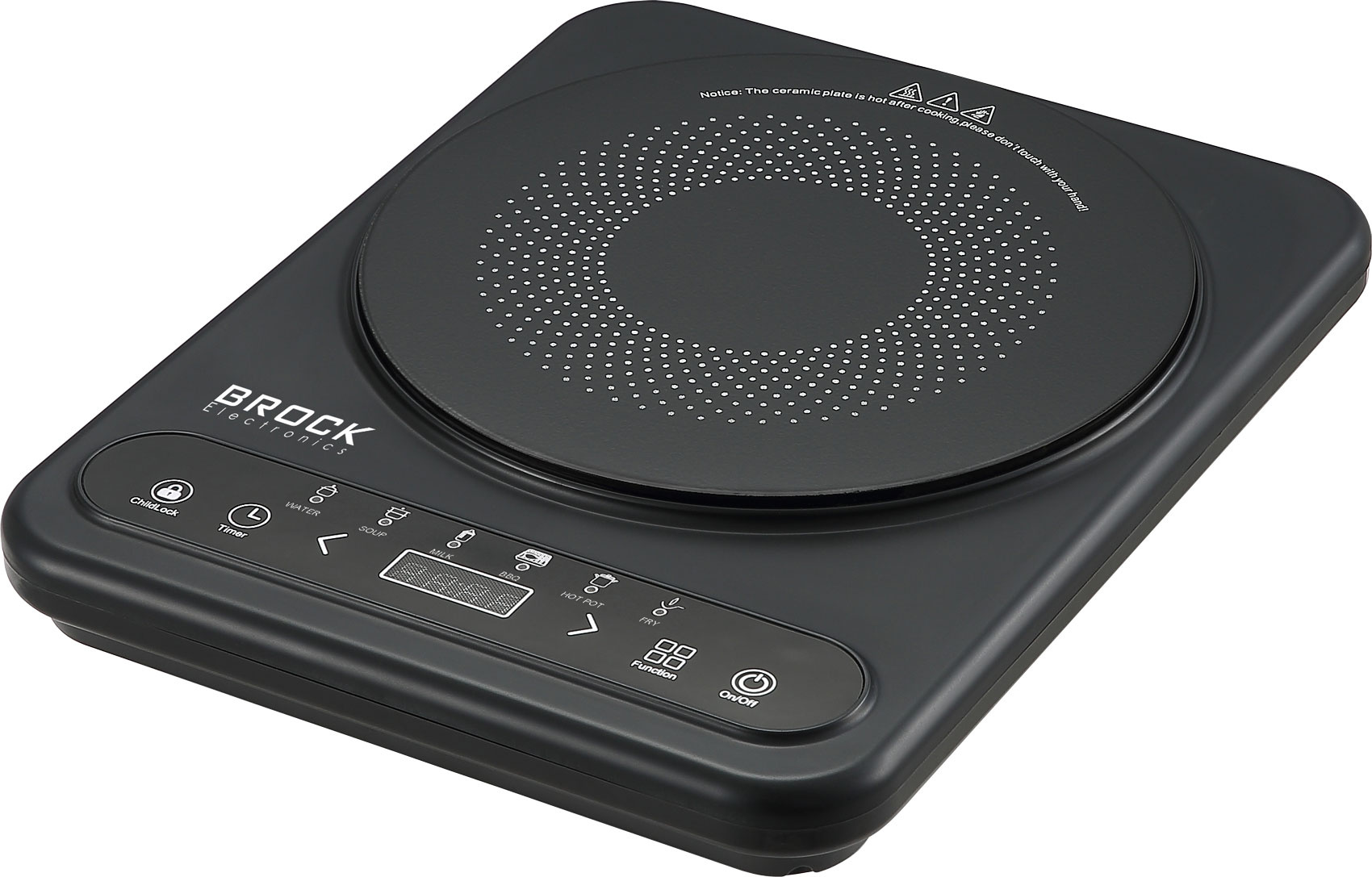 BROCK Electronics Inductiekookplaat HP 2007 (2000W, Ø 25 cm)