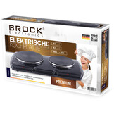 BROCK Electronics Elektrische Kookplaat EP 2000 BK (1500W + 1000W, Ø 18,5 cm + Ø 15,5 cm)