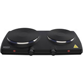 BROCK Electronics Elektrische Kookplaat EP 2000 BK (1500W + 1000W, Ø 18,5 cm + Ø 15,5 cm)