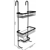 Ruhhy 16723 Hangend Doucherek (Zwart, Monteren zonder boren)