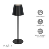 Nedis LTOUT05BK Oplaadbare LED Tafellamp (Zwart, Dimbaar, 3000-6000K)