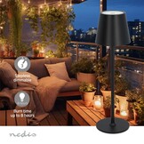 Nedis LTOUT05BK Oplaadbare LED Tafellamp (Zwart, Dimbaar, 3000-6000K)