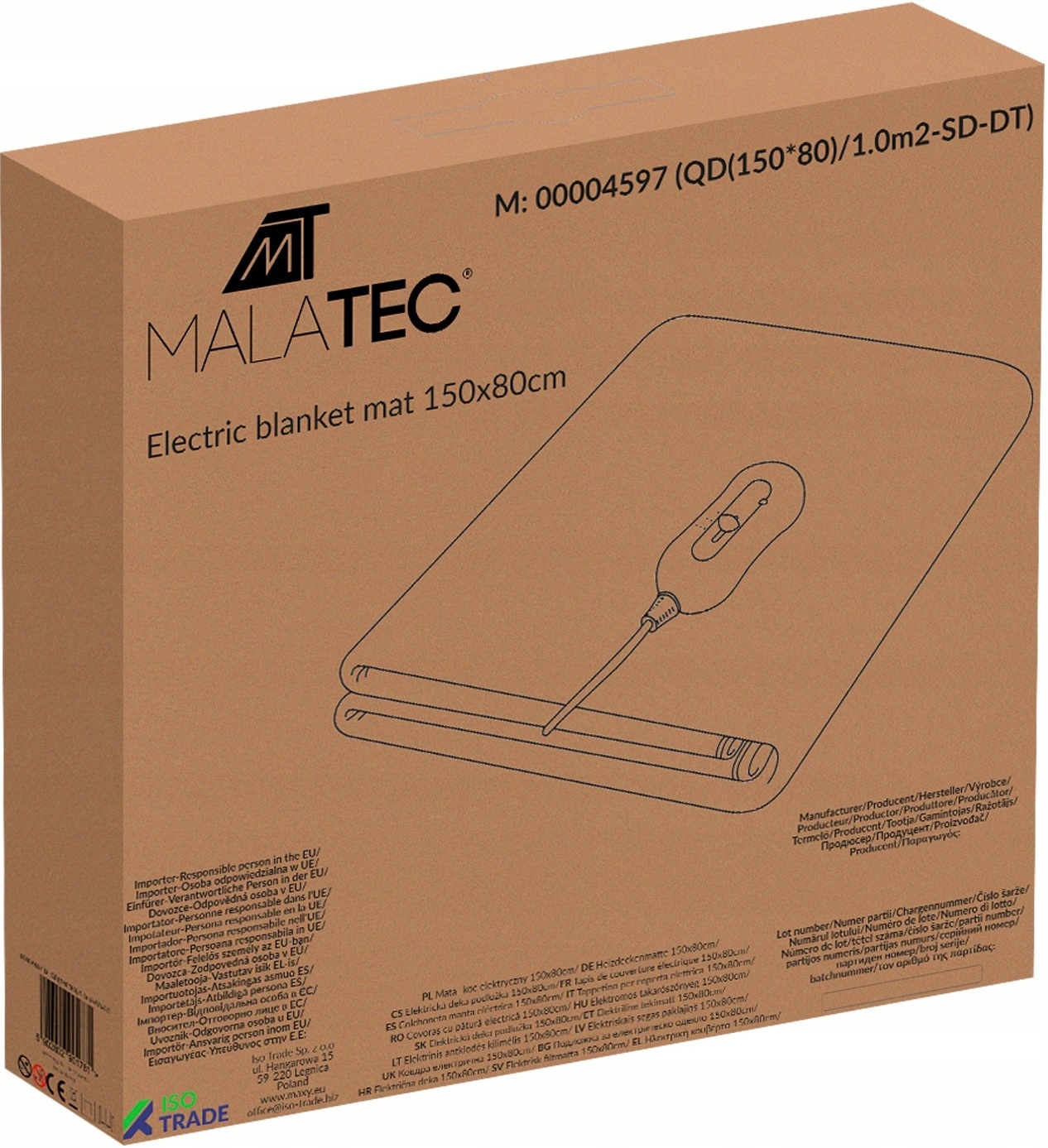 Malatec 4597 Elektrische Deken - 150x80 cm
