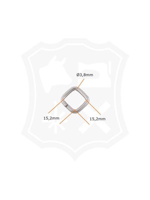 Vierkante Ring, nikkelkleurig, binnenmaat 15,2mm (10 stuks)