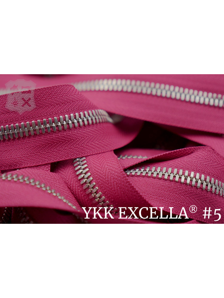 YKK Excella® Excella® #5 Zilver van de rol - Roze (354). Per Meter