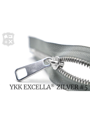 YKK Excella® YKK Excella Rits #5 zilver op maat (enkel) - (ZA05 - Parelgrijs 577)