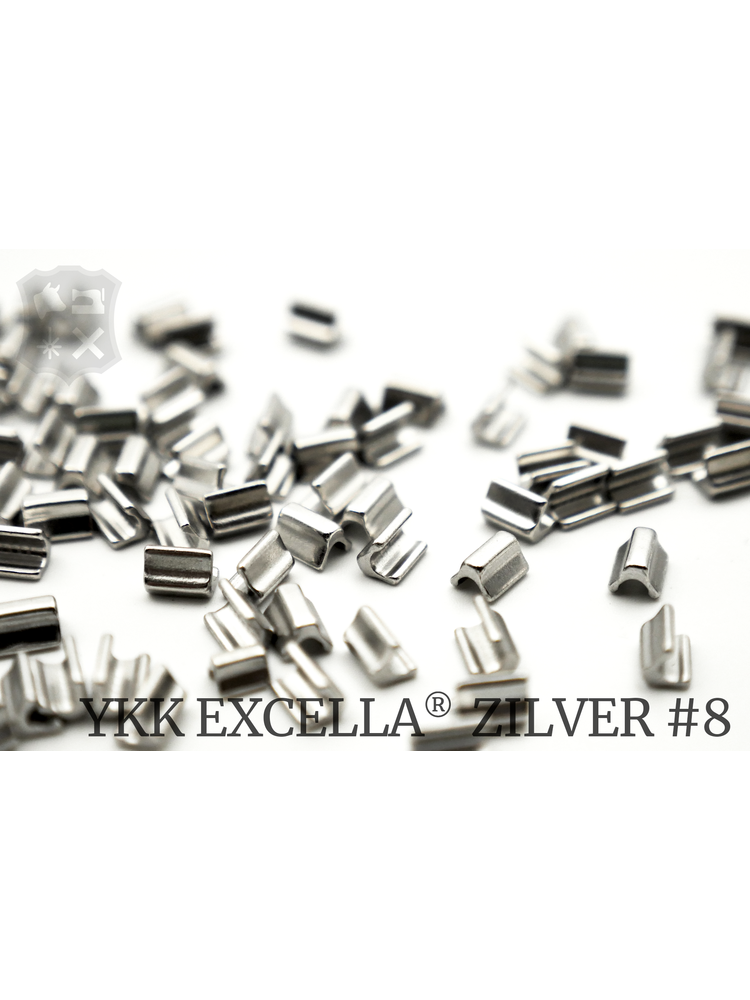 YKK Excella® Excella® eindstops #8, Top, Zilver (40 stuks)